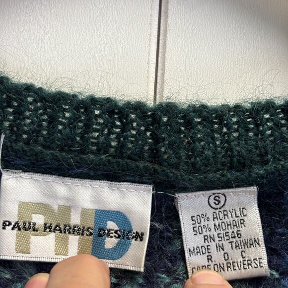 Vintage Paul Harris Design Womens Academia Plaid Mohair Blend Sweater Size S - Picture 3 of 7